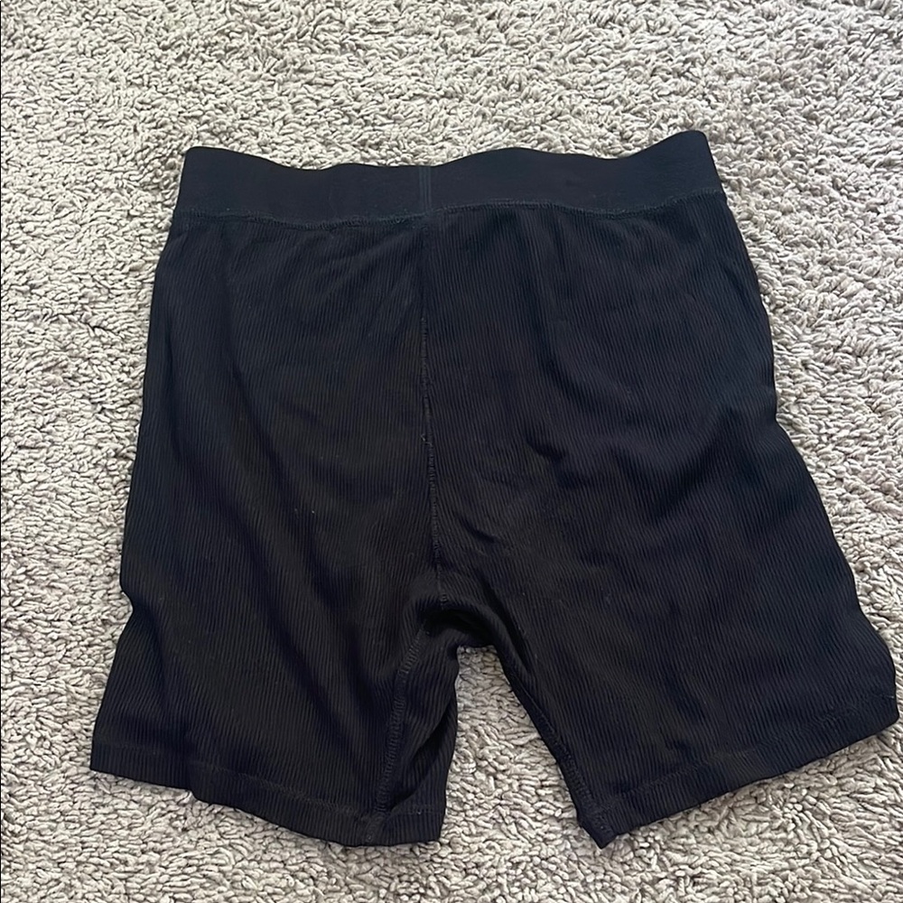 Black Ribbed Shorts - Picture 3 of 3